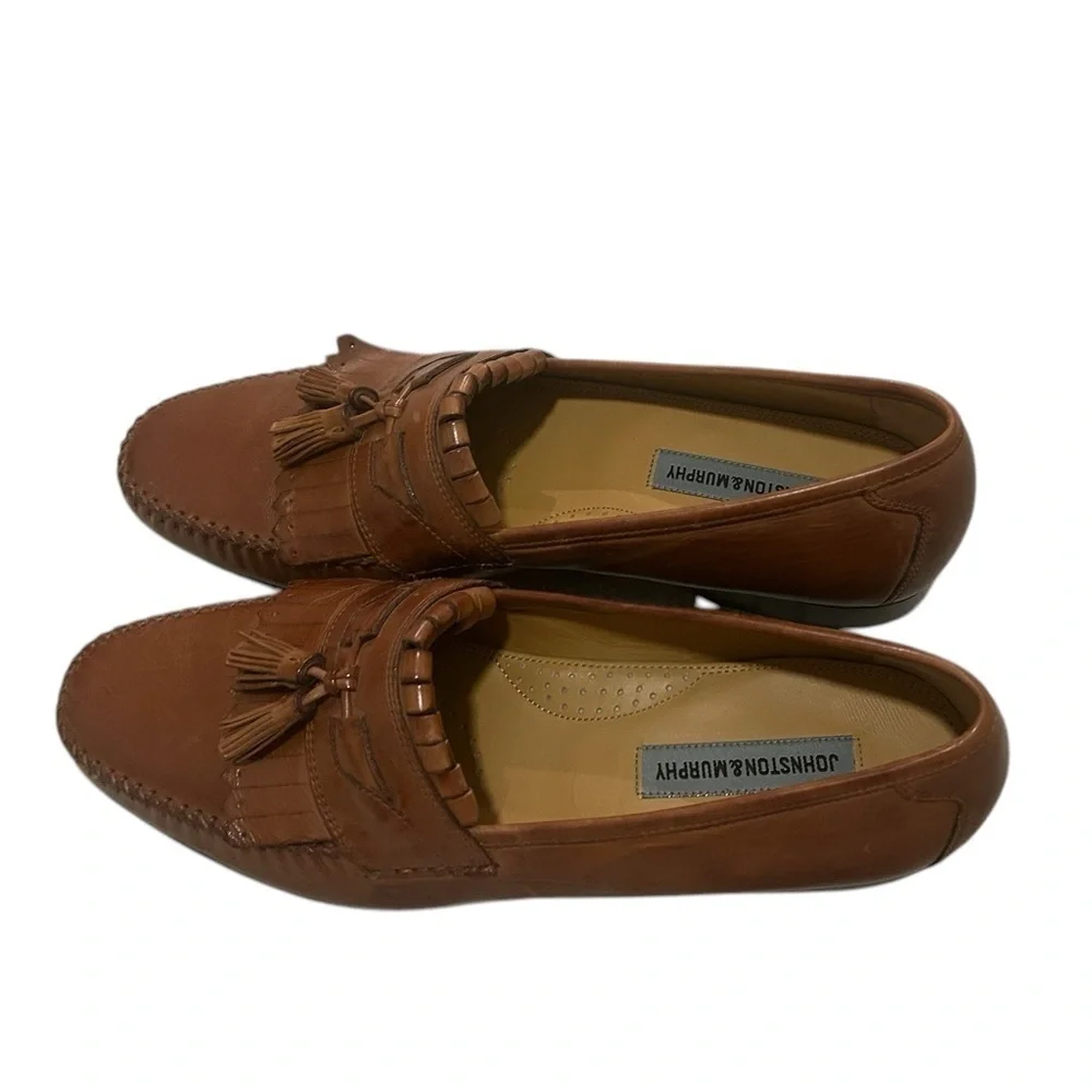Johnston Murphy‎ Brown Leather Tassel Kiltie Loafers - Size 12M